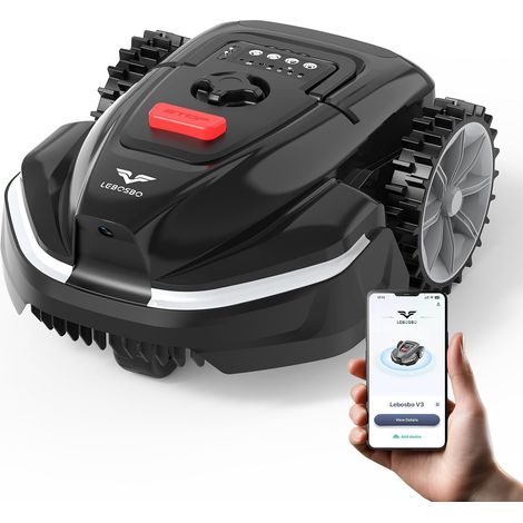 V3 Robot Tondeuse sans Fil Périphérique avec Navigation Visuelle détection de 150+ Obstacles, 50 dB, Robot Tondeuse Gazon avec Batterie de 4 Ah, Lames de Rechange, Bande magnétique (1/5)
