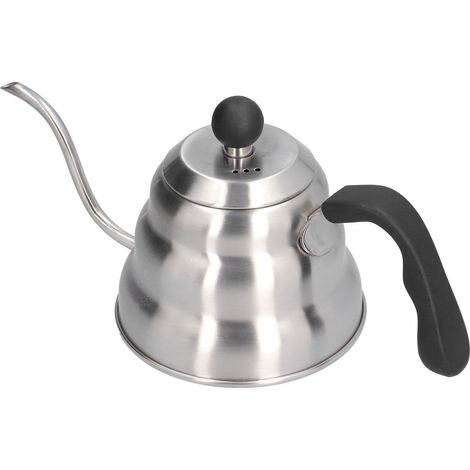 Bouilloire à café en acier inoxydable à bec verseur col de cygne vintage, 1 L, idéale pour la cuisine. (1/5)