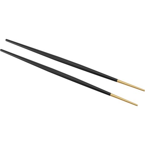 Baguettes japonaises à sushi dorées en acier inoxydable 304 (noir) (1/5)