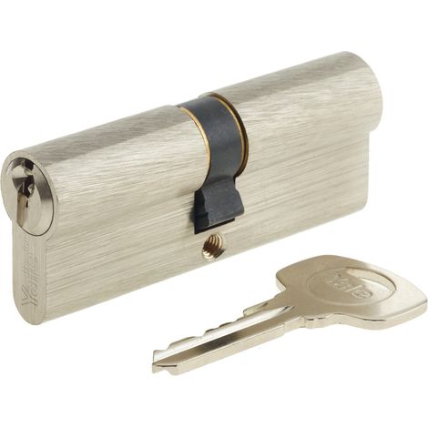 Cylindre serrure YC500+Yale 30x40 mm - 5 goupilles - 3 clés - Nickelé