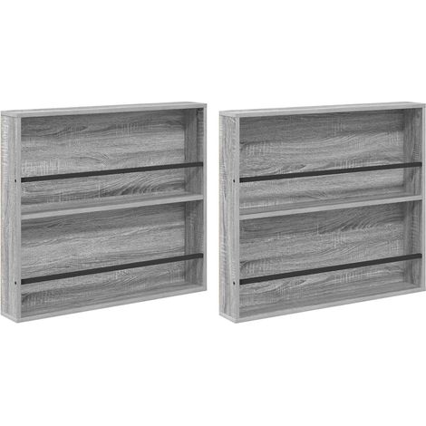 Maison Exclusive - Scaffale per riviste 2 pcs Grigio Sonoma 80 x 12 x 70 cm