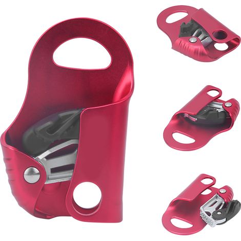 Ascendeur de Corde en Aluminium 7075, Dispositif de Prise Anti-Glisse pour Escalade et Randonnée (Rouge) (1/5)