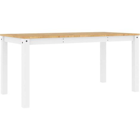 Table à manger Table à dîne PANAMA blanc 160x80x75 cm bois massif de pin (1/5)