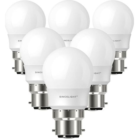 - B22 Culot petite ampoule P45 forme, 5W équivalent Ampoule Halogène 50W, Blanc Neutre 4000K, 500lm, IRC(RA≈92), 270 Degrés Angle, Pack de 6 (1/5)
