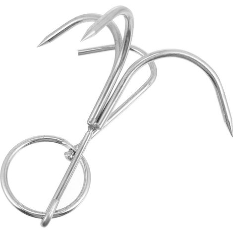 Crochets de suspension de viande professionnels à trois branches, 1 pièce, en acier inoxydable (1/5)