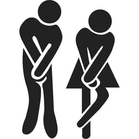 Sticker Mural - Toilettes - Salle de Bain - WC - 18 cm x 12 cm - Porte de Salle de Bain Removable Wall Stickers (1/4)