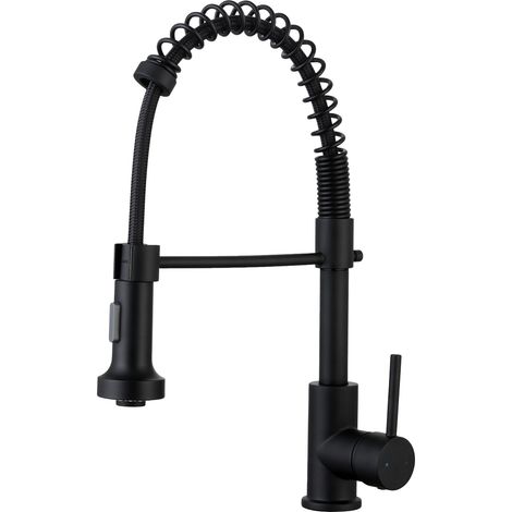 Essebagno Mitigeur évier à douchette Plimo noir mat