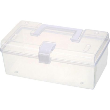Boîte de rangement transparente pour accessoires de couture, idéale pour le salon ou la pêche. (1/3)