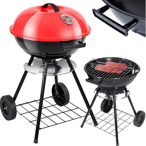 Barbecue à charbon de bois avec roues couvercle verrouillable 40 cm (1/5)