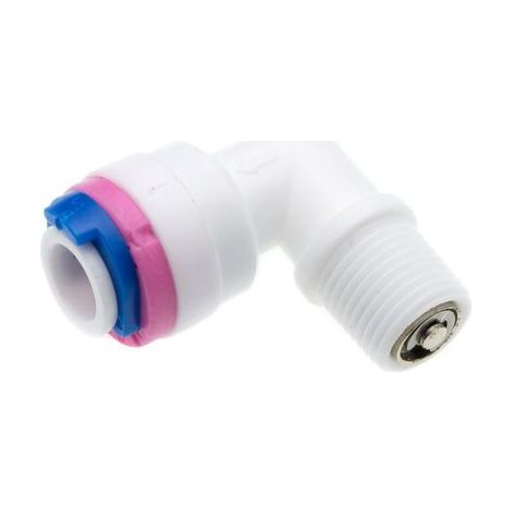 Connettore Gomito Valvola di Ritegno Fast 1/4” F – Filetto 1/8” M STI (1/2)