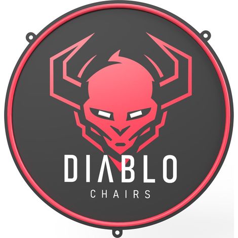 Diablo Neon LED Luminaire Noir et Rouge 54 cm