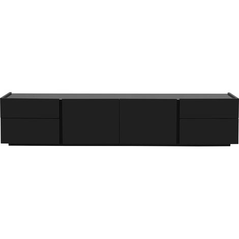 Schwarzes Glanzdesign TV-Möbel mit Stauraum L199.8 cm ISAURE