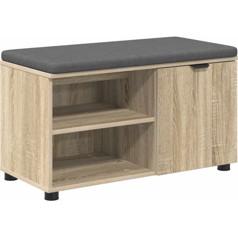 Maison Exclusive - Flurbank mit Kissen mit Regal Sonoma-Eiche 80