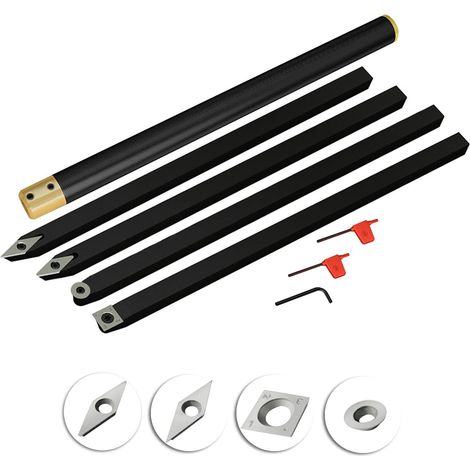 Herramienta de torneado: juego de cinceles rotatorios de 4 piezas para madera, herramientas rotatorias, metal duro, herramienta de torneado de madera (1/5)