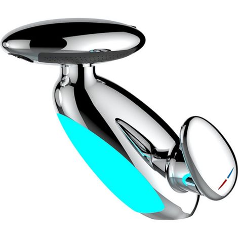 Robinet de salle de bain LED pour lavabo monocommande 4 jets réglable longueur style planète chrome (1/5)