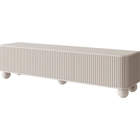 Selsey Arvello TV-Schrank gerillt auf Kugelfüßen, greige, 163 cm