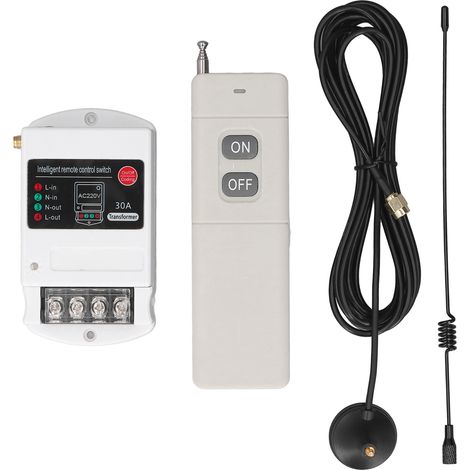 Commutateur à distance sans fil 1 Phase 30A 5000m longue portée RF pour porte de Garage pompe à eau moteur lumière ferme Agriculture AC220V ≤3.5KW (1/5)