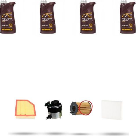 Kit tagliando 4 FILTRI e 4L OLIO compatibile con Volvo S80 II 1.6 D Drive 80Kw dal 2009 al 2011 (1/5)