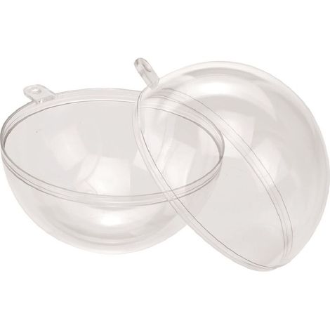 Glorex Kunststoff-Kugel Ø 10cm Transparent Kunststoffkugel Bastelkugel