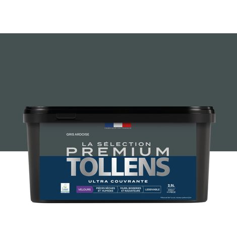 Tollens - Peinture intérieure couleurs - La Sélection Premium Velours - Ultra Couvrante - Gris Ardoise 2,5 L - 30m²