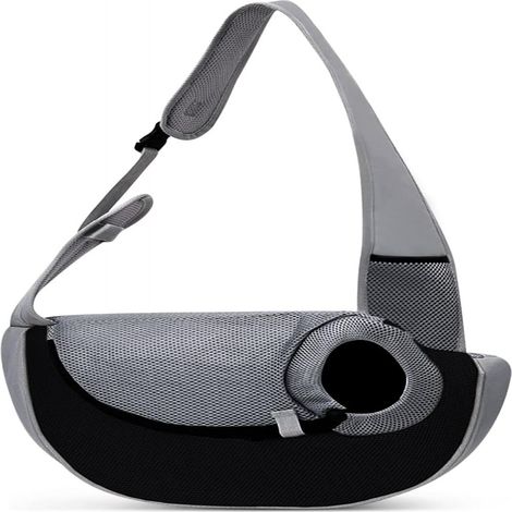 Sac de Transport pour Animaux - Sac Porté Épaule Respirant avec Ouverture Réglable - Pour Chat Chien Chaton Chiot - Taille S (40 x 10 x 22 cm) - Noir (1/5)