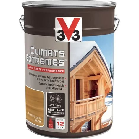 Lasure Climats Extrêmes 12ans Hautes performances V33 Chêne doré 5 L (1/4)