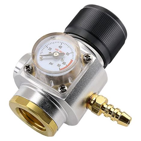 Régulateur de CO2 Mini Détendeur de Pression de Gaz avec Manomètre 0-90 PSI pour Brassage de Bière Maison et Aquarium