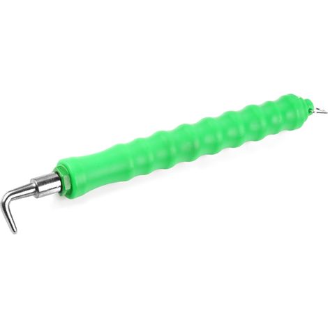 Crochet à béton semi-auto pour ligature ferraillage acier carbone manche plastique antiglisse chantier BTP (Crochet droit vert) (1/5)