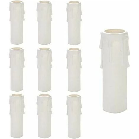 10 Pièces Lustre Bougie Goutte, Bougies Lustre Tubes, Bougies Gouttes Tubes, Lustre Manches Bougie, Lustre Bougies Couvre, Tubes Lustre, Accessoires Lustre, Blanc