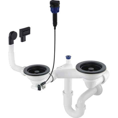 Siphon für 1,5- und 2-Becken-Granitspüle - Space-Saver ZXY N973 5907650876076 (1/2)