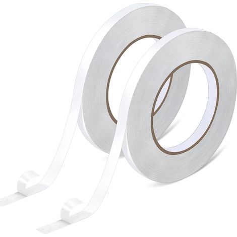 Extra starkes doppelseitiges Klebeband, doppelseitige Befestigung ohne Bohren, dünnes Nano-Klebeband für Scrapbooking, Teppiche, Wandklebetechnik, Fotodekorationen, Briefumschläge, DIY (10 mm x 50 m x (1/5)