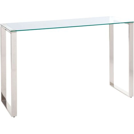Console Table TILON Tempered Glass Silver (1/5)