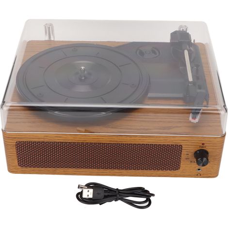 Tourne-disque vinyle 3 vitesses Bluetooth, platine rétro phonographe avec pointe rubis (1/5)