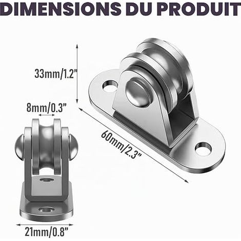 Metal Pulleys 6 mm – 90 kg Load, Small Pulley Block – Stainless Steel Screws (1/4)