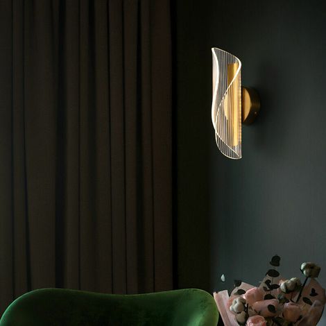 Applique Murale Intérieur Lampe Murale LED,  Réglable Forme d'arc Moderne Acrylique Luminaire pour d'intérieur Couloir Salon service public Garage [Classe énergétique A++] (1/4)