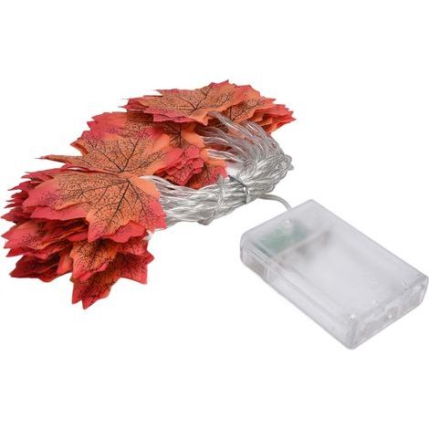 Lichterkette mit Ahornblattmotiv, 2 Modi: Warmes Herbstlicht/Herbstlicht, 20 LEDs für drinnen und draußen, für Weihnachten und Halloween (1/5)