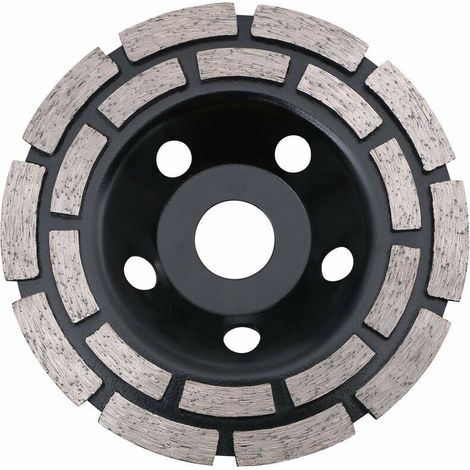 Disco diamantato Ulisem, disco diamantato per levigatura del calcestruzzo 125 x 22,2 mm a doppia fila, mola diamantata universale per levigatura di calcestruzzo, pietra, massetto di granito, muratura, (1/4)