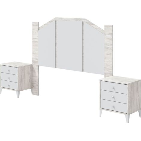 Testiera Letto Genzone, Colore Struttura Bianco, 248x33 cm Bianco