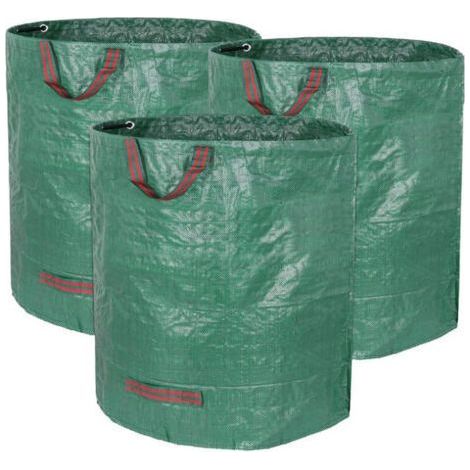 XXL bin bags, pack of 3, garden bags, 272 L, heavy-duty garden waste bags, heavy-duty polypropylene bin bags, pack of 3 garden waste bags (1/5)