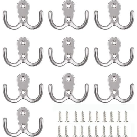 Ganchos para ropa, ganchos para armario, 20 ganchos dobles vintage, ganchos de pared, ganchos metálicos para sombreros, ganchos para abrigos, ganchos de jardín, ganchos decorativos para baño y cocina. (1/5)