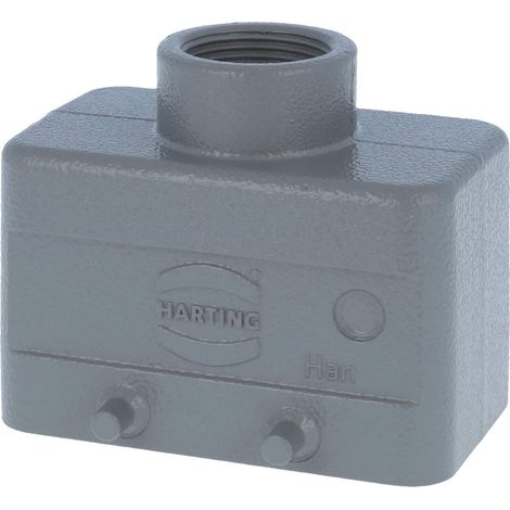 HARTING Han 10B Capot bas, 1xPG16 sortie de câble droite, pour 2 étrier (sur la partie inférieure) Presse-étoupe PG16 Plage de serrage 8,0 mm - 14,0 mm - 1 Stück (1/3)