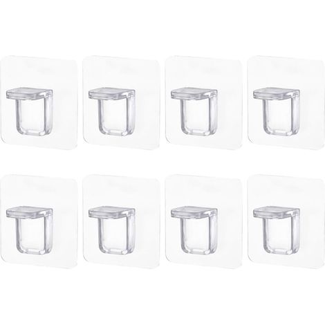Lot de 8 chevilles de support d'étagère adhésives en plastique sans clou pour armoire de cuisine, étagères, placard, tableau, 6 cm x 6 cm