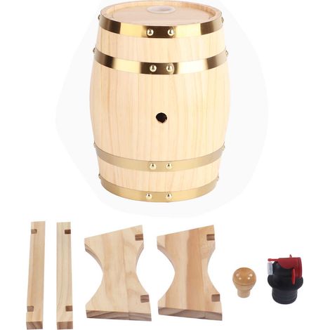 Fût de Vin en Pin pour Vieillissement, Tonneau à Bière en Bois pour Bar, Restaurant et Barbecue
