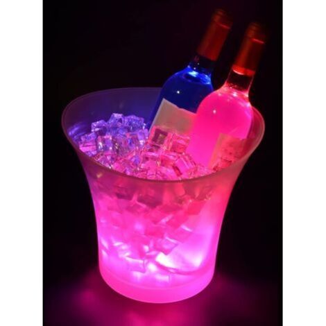 Bunte LED-Eiswürfelform, Champagnerform mit Eisbeleuchtung, Farbe stufenlos einstellbar, geeignet für Champagner, Wein, Getränke und Kirscheis.