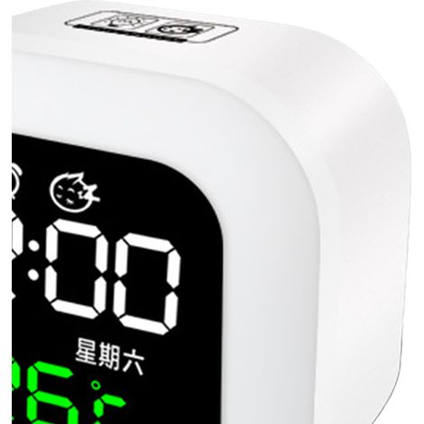 LED-Spiegelwecker, USB-aufladbar, Nachttischlampe für Schüler/Kinder, elektronischer Wecker, Smart-Uhr, weiß. (1/5)