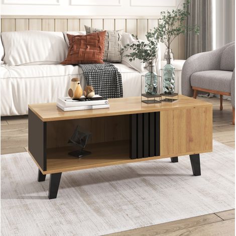 Tisch Wohnzimmertisch Aufbewahrung 100x60 Holz HAVRYA (1/5)