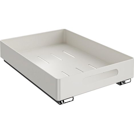 Organiseur de placard coulissant Tiroir extensible rangement cuisine Étagère coulissante pour Blanc - (1/5)