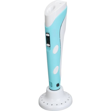 Stylo 3D rechargeable pour enfants avec 20 bobines de filament PLA 3 mètres, crayon de dessin créatif 5V, kit de loisirs DIY, prise UE 100-220V, couleur bleue (1/5)