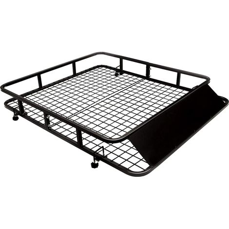 COSTWAY Portaequipajes de Coche Vehículo de Hierro Portaequipajes Techo Universal Carga hasta 75kg/122x102x15cm Negro (1/5)