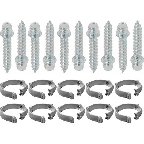 Ensemble de 10 colliers tube de descente Ø80 Gris + 10 Vis 7x40mm - Arcanaute (1/4)